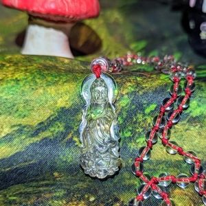 Buddha Quartz Crystal Bead Necklace